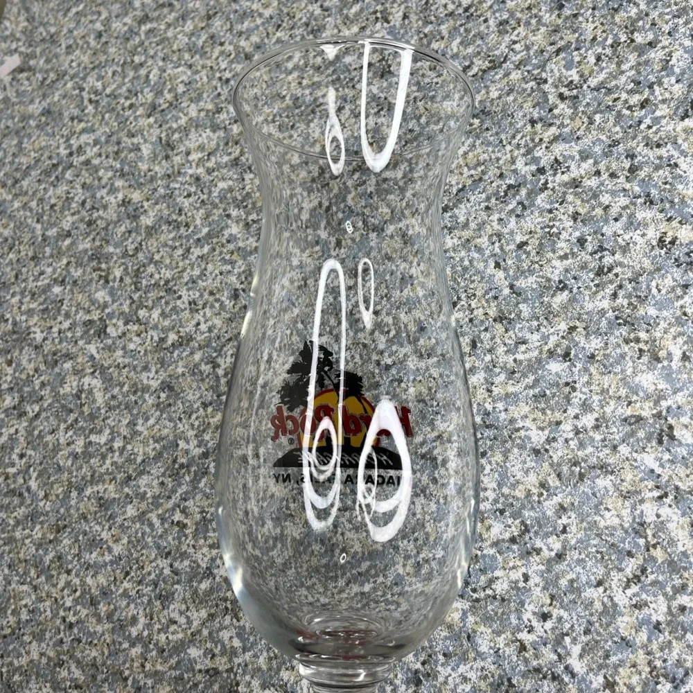 Hard Rock Cafe Hurricane Glass Niagara Falls NY Souvenir with Guitar Stirrer